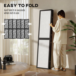 4 Panel Room Divider, 5.6 FT Lightweight Folding Privacy Screen with Geometric Pattern for Living Room – view 19