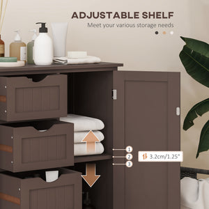 Bathroom Storage Cabinet, Floor Cabinet with Adjustable Shelf and 4 Drawers, Side Cabinet for Washroom – view 18
