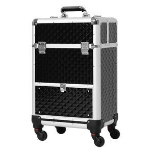 Portable Aluminum Makeup Train Cases, Rolling Makeup Case