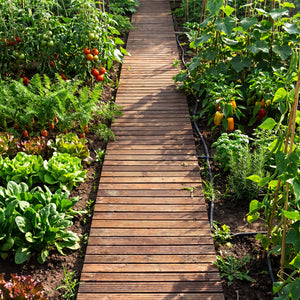 Set of 2 12 FT Wooden Garden Pathway Roll Out Decorative Cedar Straight Outdoor Walkway-Brown view 6