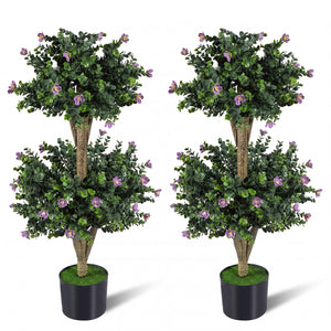 Set of 2 Faux Bush Plant with 41 Blossoms for Home