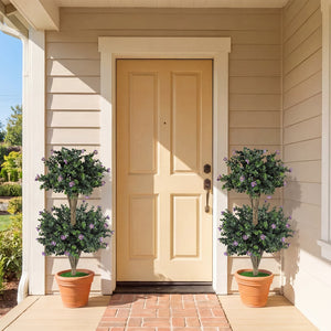 Set of 2 Faux Bush Plant with 41 Blossoms for Home view 2