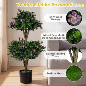 Set of 2 Faux Bush Plant with 41 Blossoms for Home view 8