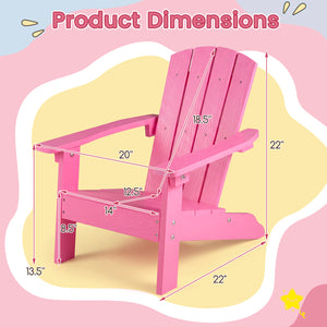 Set of 2 Kid's Adirondack Chair with with High Backrest and Armrests-Pink view 4
