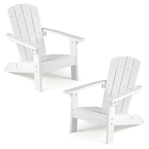 Set of 2 Kid's Adirondack Chair with with High Backrest and Armrests-White