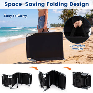 Set of 2 Tanning Chair Portable Chaise Lounge Chair with 4-Position Adjustable Backrest-Black view 7