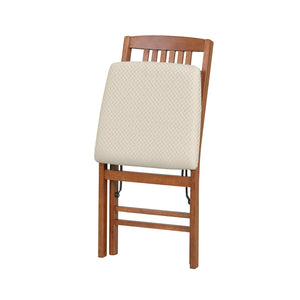 Set of 4 Foldable Upholstered Kitchen Chairs with Padded Seat-Beige view 9