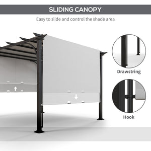 10' x 10' Outdoor Pergola Patio Gazebo Canopy Sun Shelter, Steel Frame, Beige – view 25