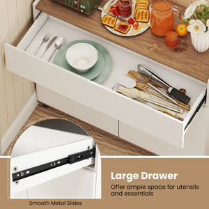 Sideboard Buffet Cabinet with Storage Wooden Kitchen Storage Cabinet-White view 8