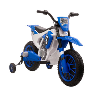 Aosom Kids Dirt Bike 12V Battery-Powered Ride-On Electric Motorcycle with Charging Battery, Training Wheels
