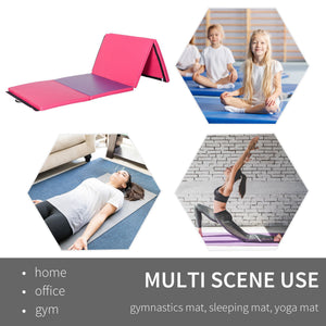 Soozier 4'x10'x2" Folding Gymnastics Tumbling Mat, Exercise Mat with Carrying Handles for Yoga, MMA, Martial Arts, Dark