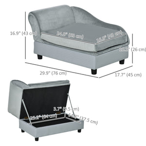 Pet Sofa Dog Couch Chaise Lounge Pet Bed with Storage Function Small Sized Dog Various Cat Sponge Cushioned – view 2