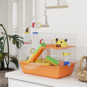 3 Tiers Hamster Cage for Gerbil, Dwarf Hamster with Tunnels, Water Bottle, Exercise Wheel – view 14