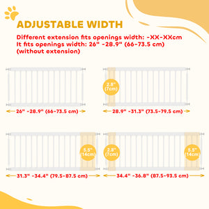 26"-37" Dog Gate, Adjustable Pet Gate, Fits 10" Tall with 2 Extension – view 25