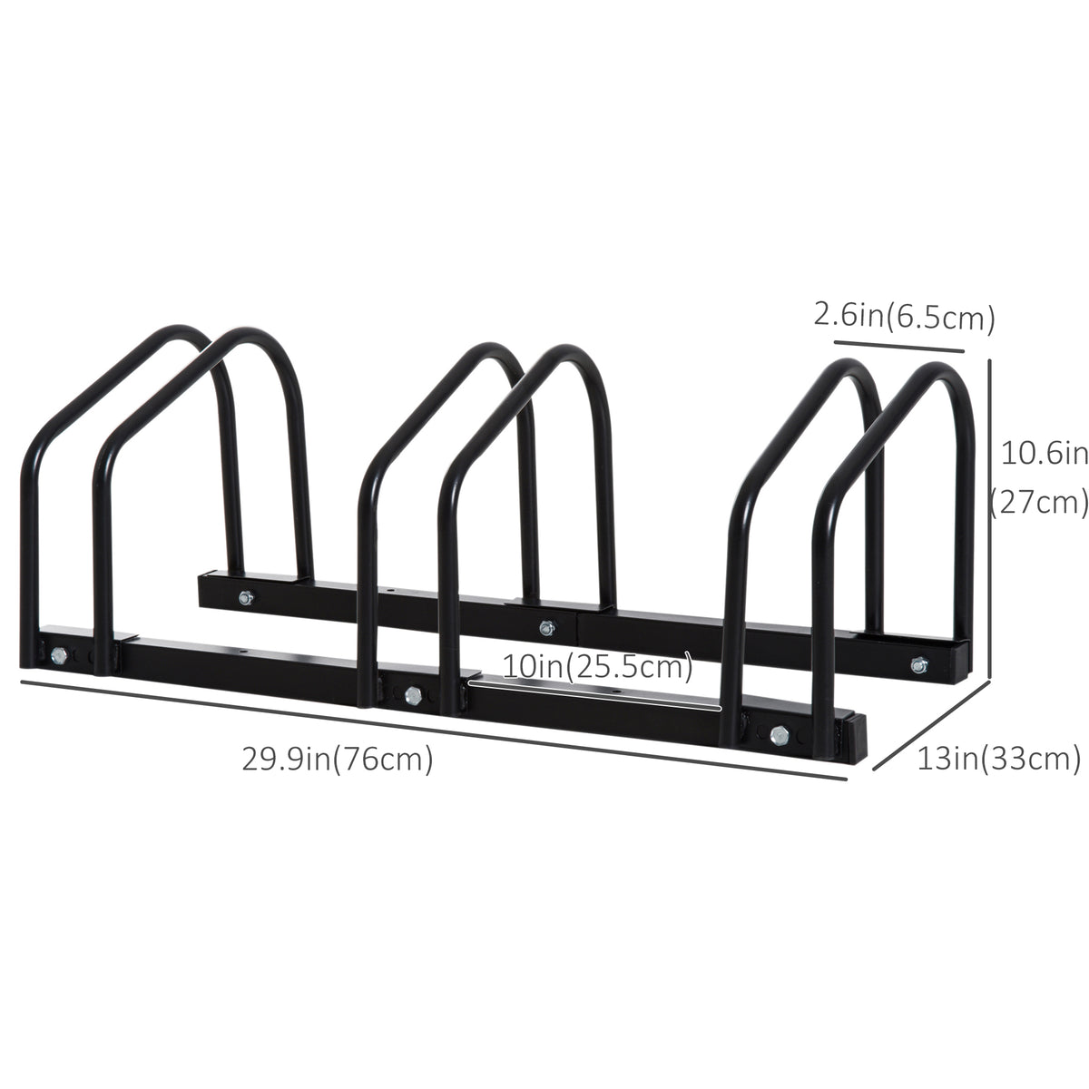 3-Bike Bicycle Floor Parking Rack Cycling Storage Stand Ground Mount Garage Organizer for Indoor and – view 2