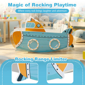 Submarine Wooden Climbing Toy with Rotating Propeller and Rocking Climber view 6