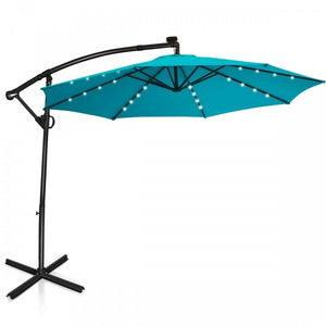 Summer Patio Luxury Bundle: 5-Pc Rattan Furniture Set, 8-in-1 Water Slide & 10ft LED Offset Umbrella view 4
