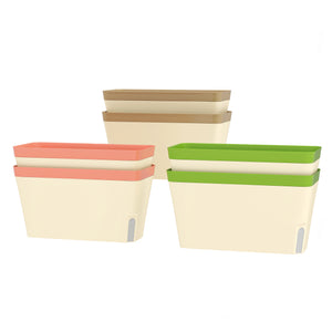 3 Pack Self Watering Flower Pots, 10.5 Inch Planter Box with Water Level Indicator for Vegetables, Succulents Plants