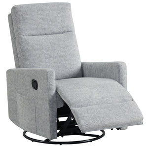 Swivel Rocking Chair 360° Nursery Reclining Rocker Armchair with Cushioned Back-Gray