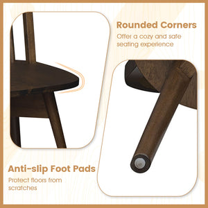 Swivel Windsor Dining Chairs Set of 4 with Solid Rubber Wood Frame-Walnut view 8