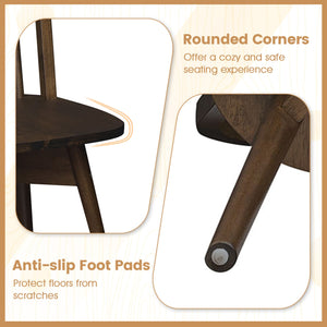 Swivel Windsor Dining Chairs Set of 2 with Solid Rubber Wood Frame-Walnut view 9