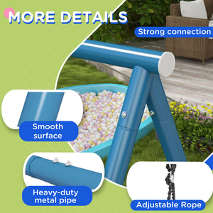 Metal Swing Set for Backyard, 4 in 1 Design with 1 Nest Swing, 2 Seats, 1 Slide, Holds Up to 352 lbs. for Ages 3-8