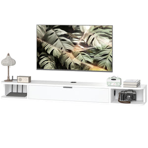 47" Floating TV Stand for TVs up to 50 Inch, Wall Mounted Media Console with Flip Drawer and 2 Open – view 15