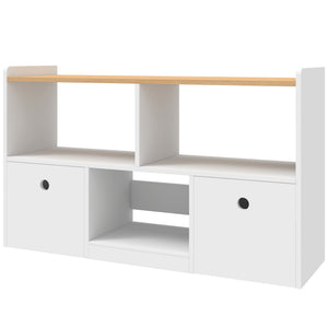 Qaba Toy Storage Organizer, Toy Organizers and Storage with 2 Movable Drawers and 3 Cubbies for Playroom, Nursery, White