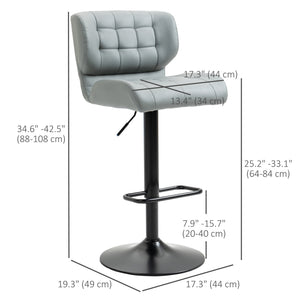 Swivel PU Leather Barstools Set of 2 Adjustable Bar Stools with Footrest Back for Kitchen Counter Dining – view 9