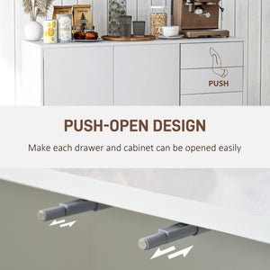 Kitchen Sideboard Storage Cabinet, Modern Coffee Bar with Push-Open Design and 2 Drawers for Living Room – view 9