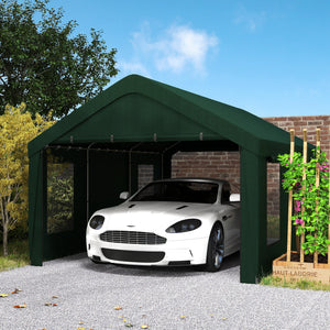 12 x 20ft Carport with 2 Roll-Up Doors, 4 Windows, Portable Garage with Removable Sidewalls for Car, Truck – view 14
