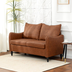 55" Loveseat Sofa, Small 2 Seater Couch with Solid Wood Legs – view 7