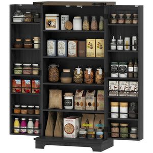 47" Kitchen Pantry Storage Cabinet, Farmhouse Kitchen Pantry Cabinet with Adjustable Shelves and Door – view 2