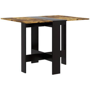 Drop Leaf Dining Table Wood Folding Table Multi-Use Side Table Dining Desk Space Saving Table, White/Oak