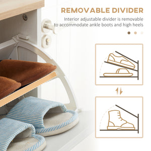 Modern Shoe Cabinet with 3 Flip Drawers and Adjustable Shelf, 12 Pair Shoe Storage Cabinet for Hallway, Entryway, White