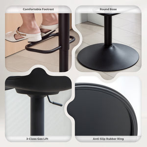 Counter Height Bar Stools Set of 2, Streamlined Bar Chairs with Adjustable Height and Swivel PU Leather – view 6