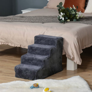 4-Step Dog Ramp for Sofa, Bed, and Couch, with Removable Cover, Light Grey – view 21