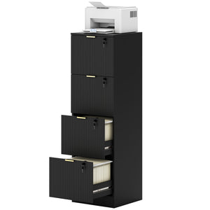 Lockable Filing Cabinet with 2 Fluted Drawers, File Cabinet with Adjustable Hanging Rails for A4 Letter – view 29