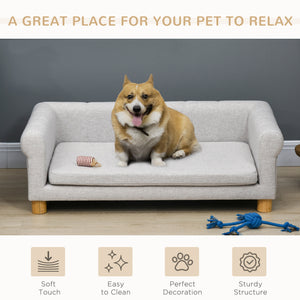 Modern Pet Sofa Cat or Medium Large Dog Bed W/ Removable Seat Cushion, Dark Grey – view 10