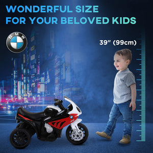 Aosom Kids Motorcycle, 6V Battery Powered Toddler Motorcycle with Headlight, Music, 3 Wheels Electric Motorcycle for Kids, Licensed BMW, Gift for Boys & Girls -