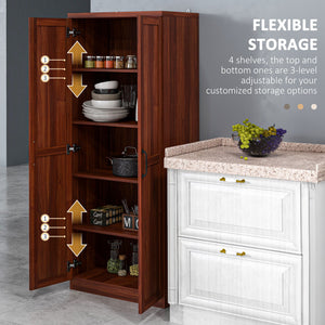 63" Kitchen Storage Cabinet, 5-tier Pantry Cabinet with Doors and Adjustable Shelves for Dining Room, Black – view 18