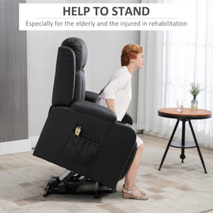 Power Lift Recliner Chair for Elderly, PU Leather Electric Recliner Chair with Footrest, Remote Control – view 4