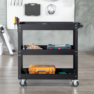 3 Tier Rolling Tool Cart with Wheels, 330 LBS Capacity Heavy Duty Utility Cart – view 6