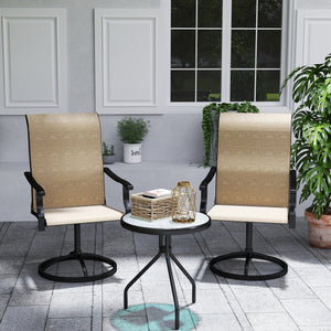 Outdoor Swivel Dining Chairs Set of 2, High Back Swivel Chairs with All Weather Mesh for Deck, Backyard – view 14