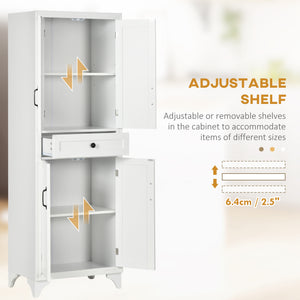 Freestanding Storage Cabinet, Kitchen Pantry Cabinet with 2 Shelves, 4 Doors for Dining Room, Black – view 11