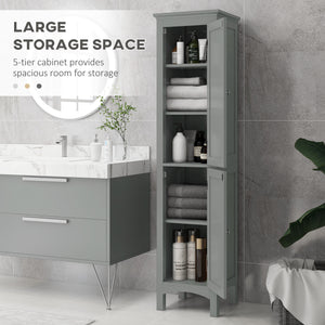 Tall Bathroom Cabinet, Freestanding Storage Organizer with Adjustable Shelves and Cupboards – view 10