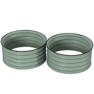 Set of 2 Raised Garden Bed, Metal Planter Box with Safety Edging, Easy-to-assemble Stock Tank, Dark Grey – view 8