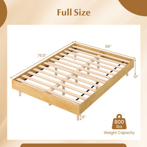 Twin/Full/Queen Size Floating Bed Frame with LED Lights for Bedroom-Full view 4