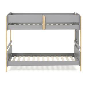 Twin Over Twin Bunk Bed with Ladder Convertible to 2 Twin Beds Toddler Wood Bunk Bed-Grey view 4