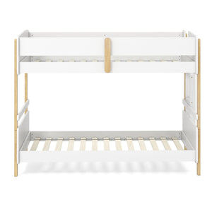 Twin Over Twin Bunk Bed with Ladder Convertible to 2 Twin Beds Toddler Wood Bunk Bed-White view 4